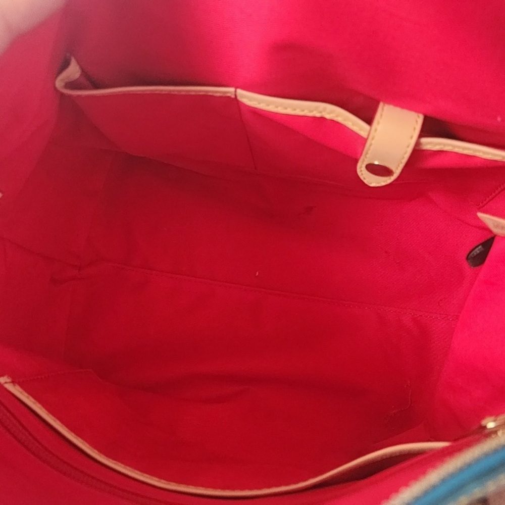 Dooney & Bourke Patented Turquoise Satchel and Pouch - Blue & Tan - Picture 12 of 13